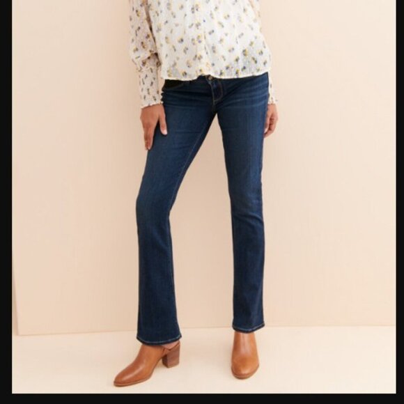 Paige Manhattan Slim Bot Cut Dark Maternity Jeans NWT Size 34 #72 - Picture 1 of 12